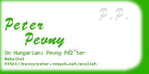 peter pevny business card